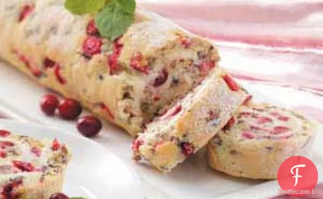 Rolo de gelatina de amora e nozes