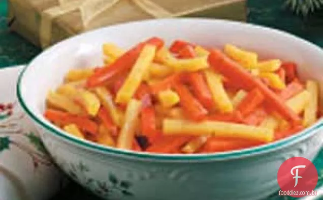 Cenouras e Rutabagas Glaceadas com Limão