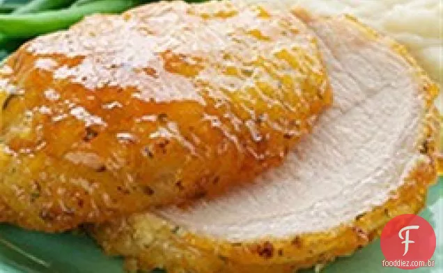 Carne de porco glaceada com damasco