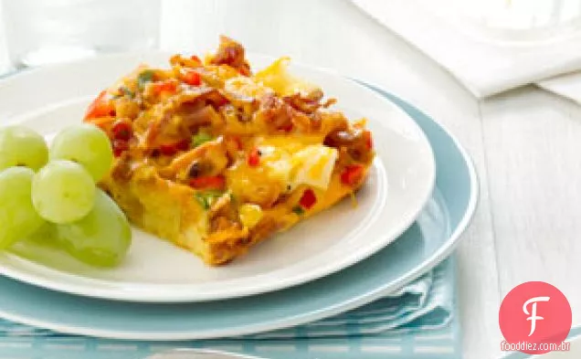 Bacon e cheddar Strata