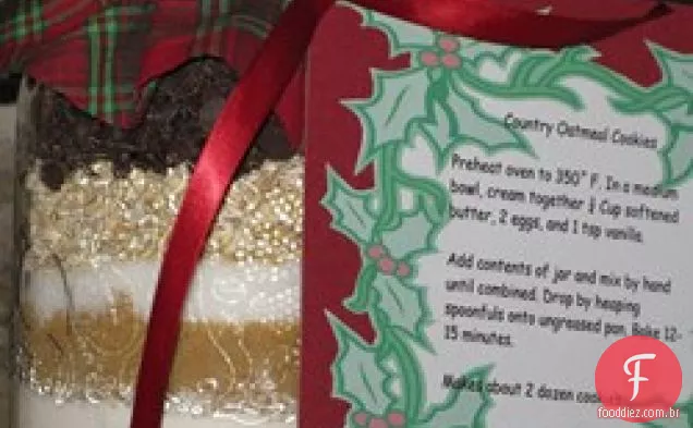 Biscoito de aveia do campo em um pote