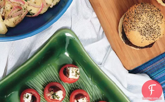 Tomates Cereja Recheados Com Queijo Feta Marinado