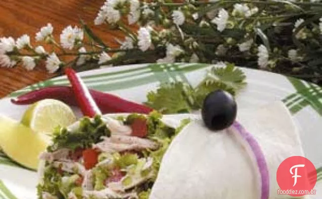 Wraps de peru com limão e jalapeño