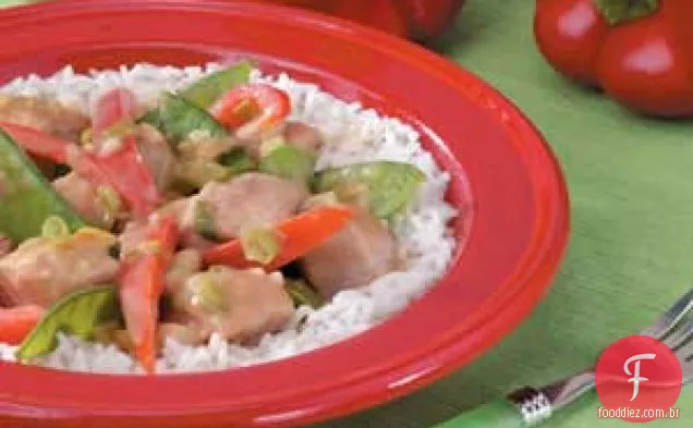 Carne de porco com amendoim picante