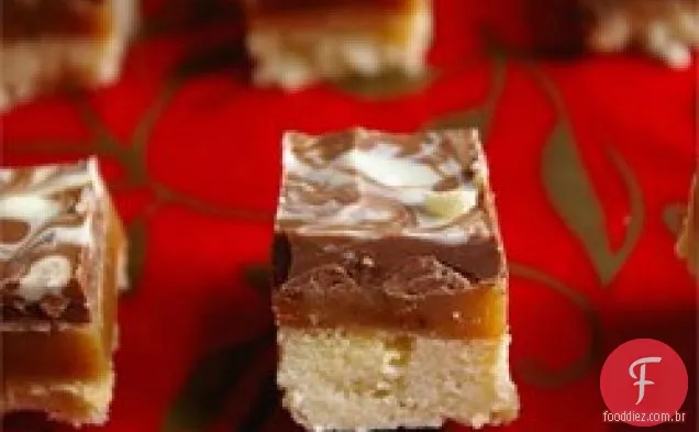 Quadrados de Shortbread de Caramelo