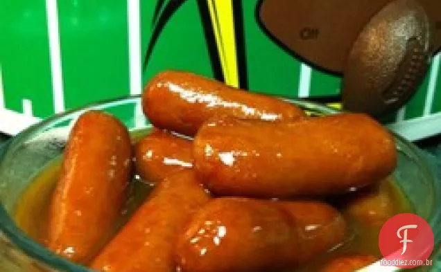 Salsichas de cozimento lento em molho Wiener BBQ
