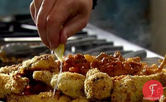 Pernas de frango crocantes assadas com alecrim e alho