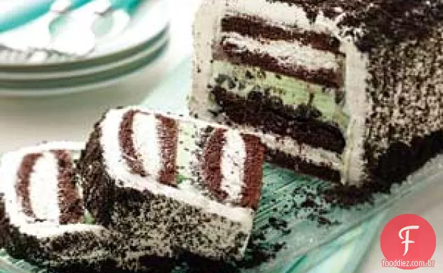 Bolo de Sorvete de Menta e Chocolate