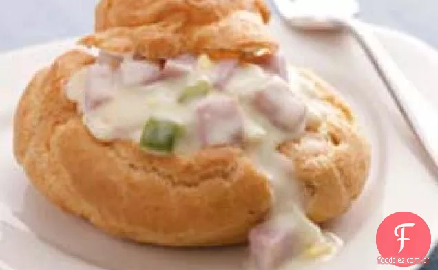 Profiteroles de Presunto e Ovo