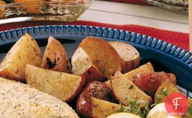 Batatas vermelhas assadas com limão
