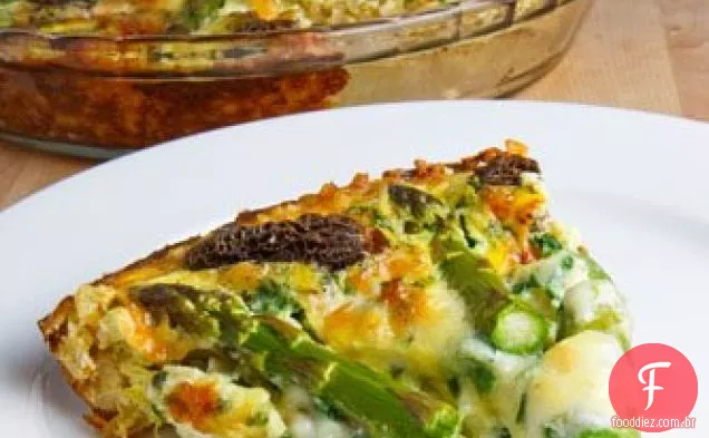 Espargos, Morel E Quiche De Rampa Com Crosta De Arroz Integral