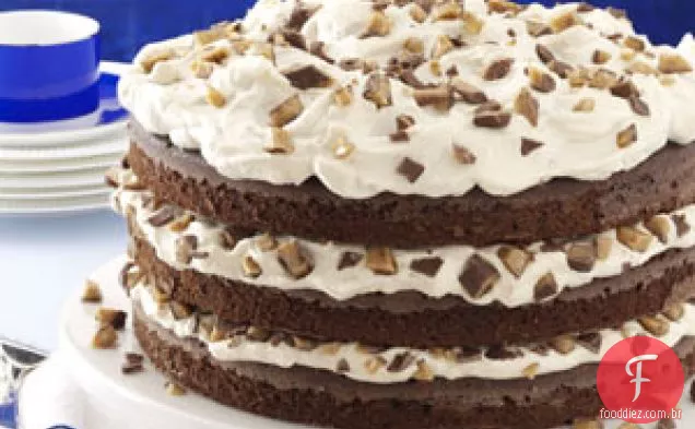 Torta de creme de caramelo e mocha