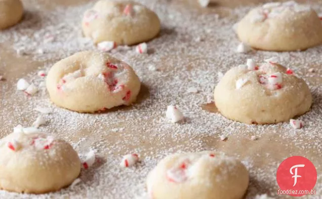 Bolas de neve de hortelã-pimenta branca