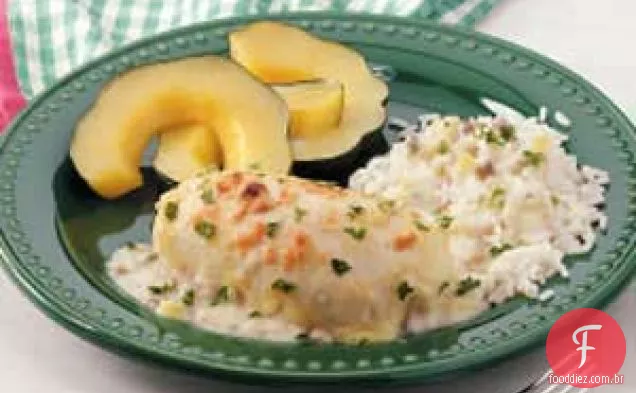 Frango com Caranguejo e Espinafre