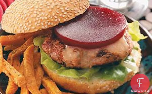 Cranburgers com Batata Doce Frita