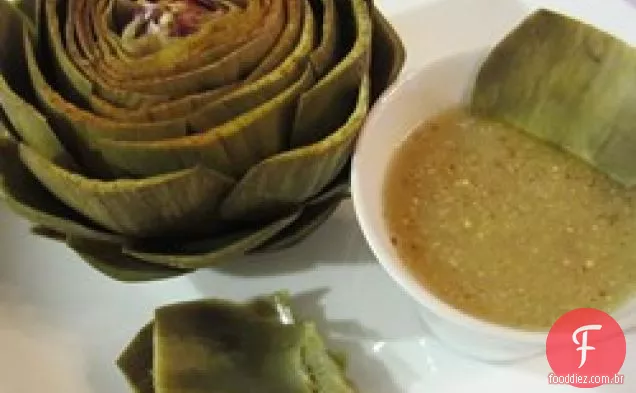 Molho de limão e mostarda para alcachofras