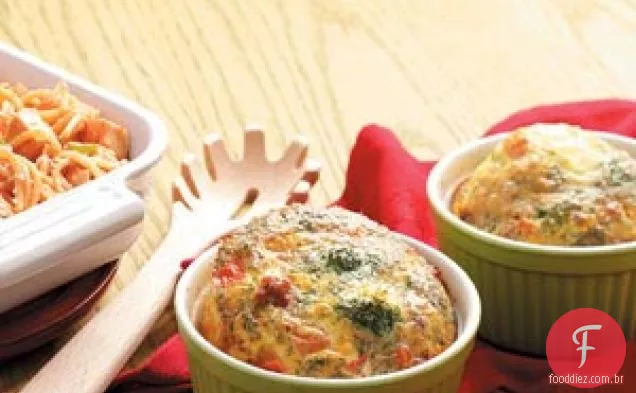 Copinhos de quiche de bacon e brócolis
