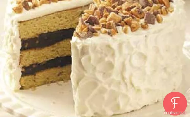 Torta de manteiga de amendoim com fita azul
