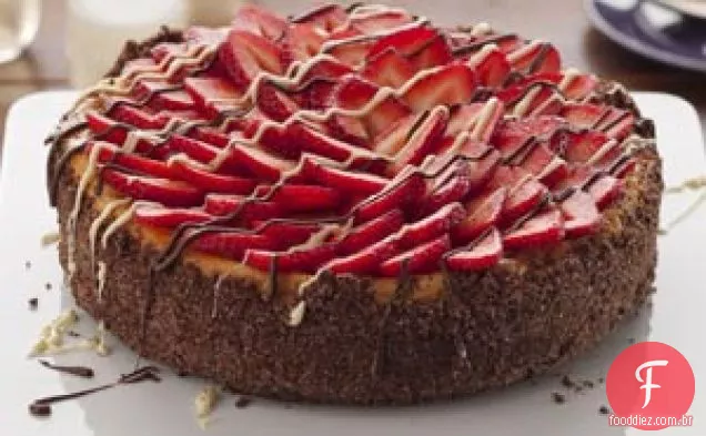 Cheesecake de morangos e champanhe