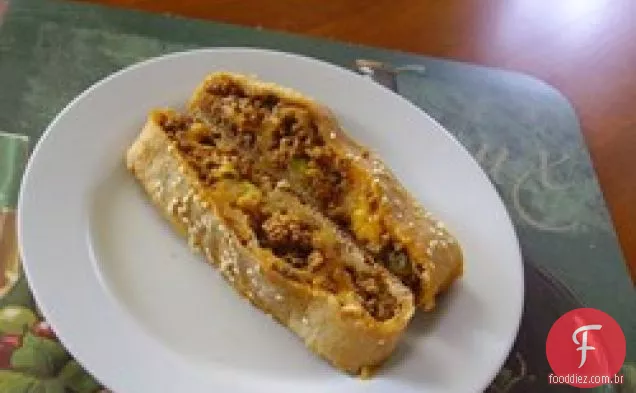 Calzones de Cheeseburger com Cogumelos