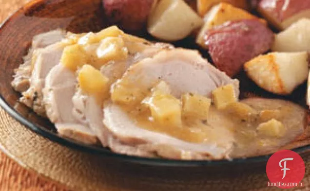 Carne de Porco Assada com Maçã