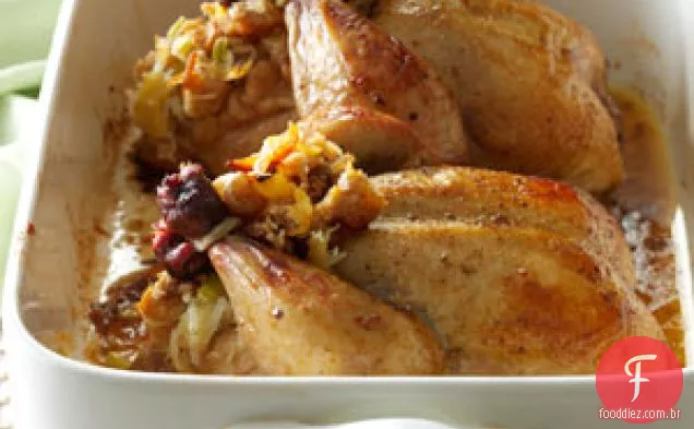 Galinhas da Cornualha Recheadas com Abacaxi