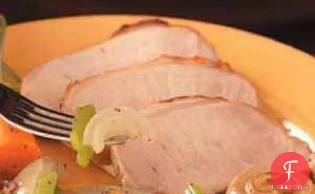 Carne de porco grelhada com mel e ervas