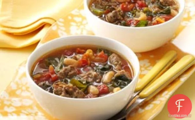 Sopa de couve com linguiça italiana