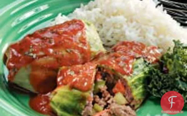 Enrolados de repolho com carne