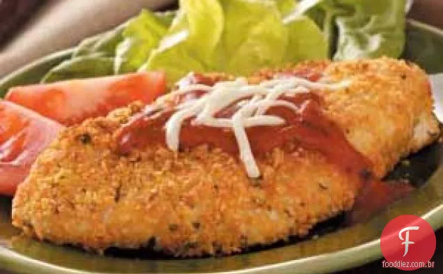 Frango à parmegiana no micro-ondas