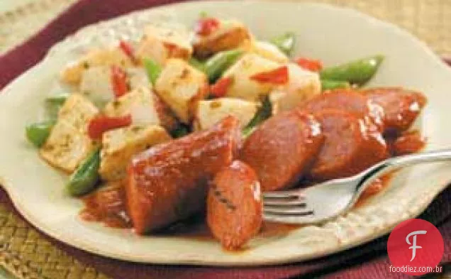 Linguiça Defumada com Legumes