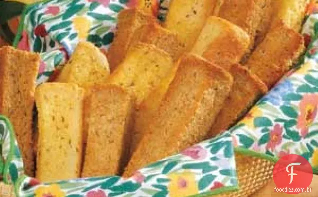 Palitos de pão crocantes com queijo