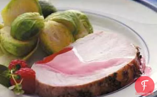 Carne de porco assada com framboesa picante