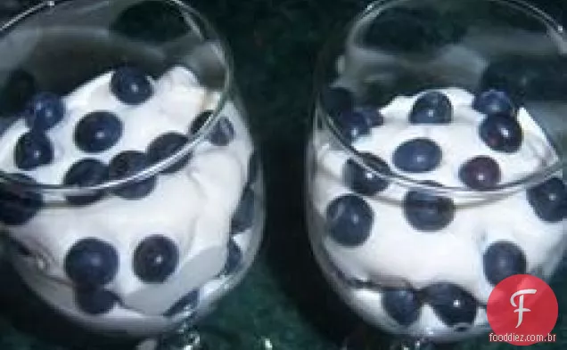 Mirtilos frescos e creme