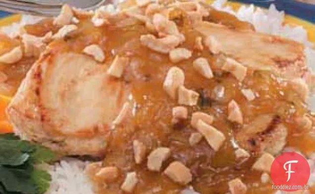 Frango com Castanha de Caju e Laranja e Mel