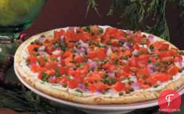 Pizza de Salmão Defumado com Tomate