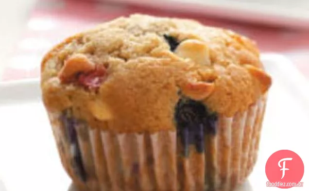 Muffins vermelhos, brancos e azuis