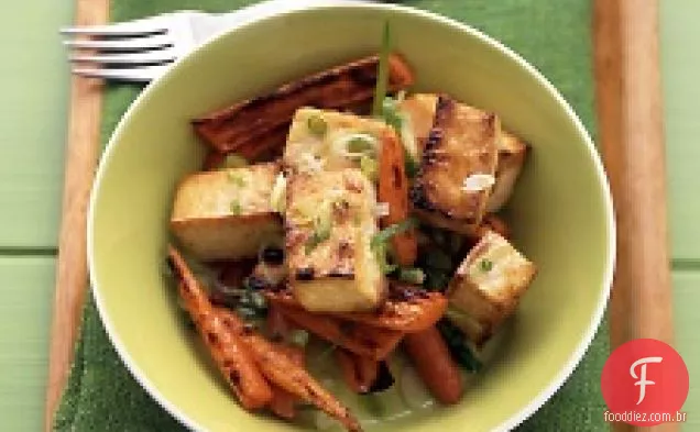 Tofu e cenoura vitrificados com soja