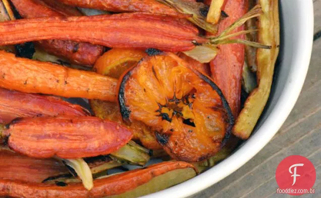 Cenouras E Pastinagas Torradas De Laranja