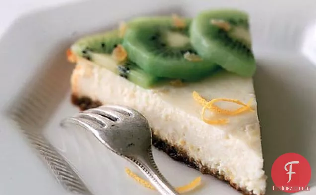 Cheesecake de ricota com gengibre e Kiwi