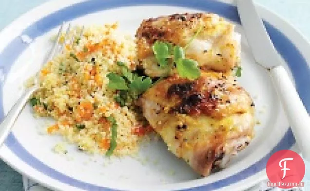 Coxas crocantes de frango com gengibre e limão