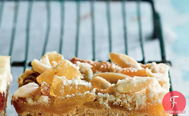 Barras de gengibre e Limão Com Streusel de amêndoa