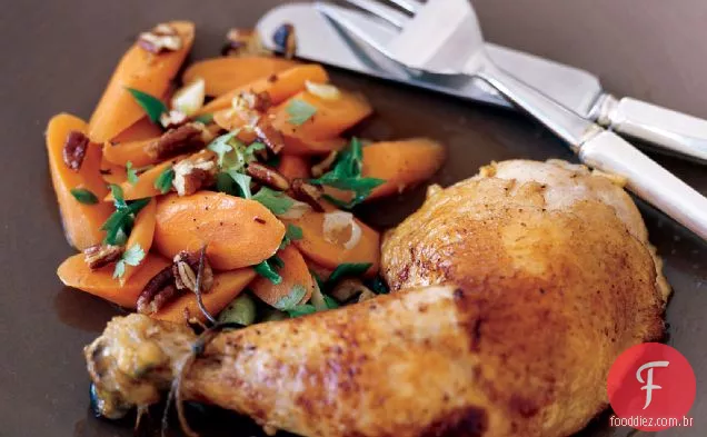 Frango assado com citrinos e gengibre