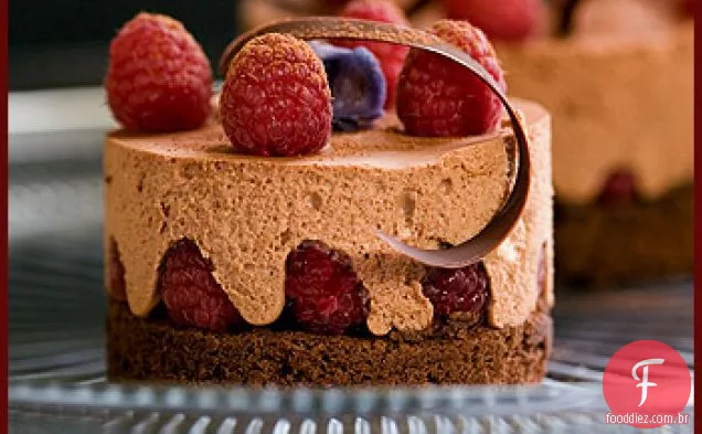 Chocolate escuro, Bolo De Framboesa e sua Mousse De Chocolate e gengibre