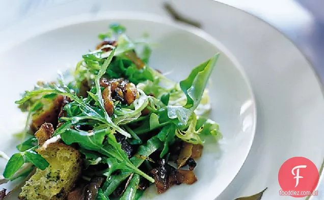 Salada Mesclun com molho de cebola e gengibre