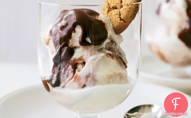 Sorvete de manteiga de maçã com gengibre-Ganache de Chocolate