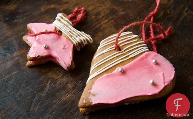 Biscoitos Festivos Do Natal Do Gengibre & Convidado Do Feriado Dos Ornamento