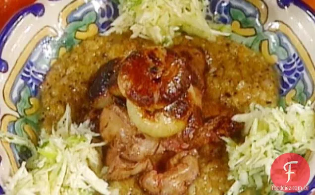 Fígados de frango com cebola e rábano: Fegatini con Cipolla e Cren