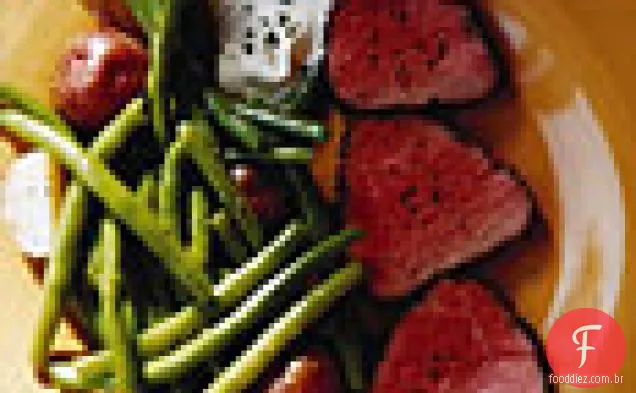 Lombo de carne com alho creme de rábano