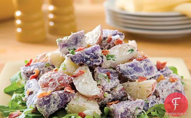 Mistura de batata roxa e vermelha quente